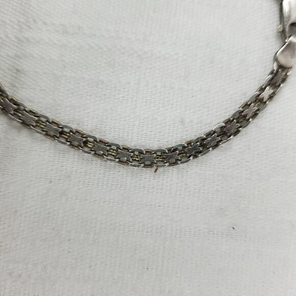 Beautiful Vintage Sterling Silver 925 Italy Marked Flat Box Chain Bracelet 8' - Picture 3 of 10
